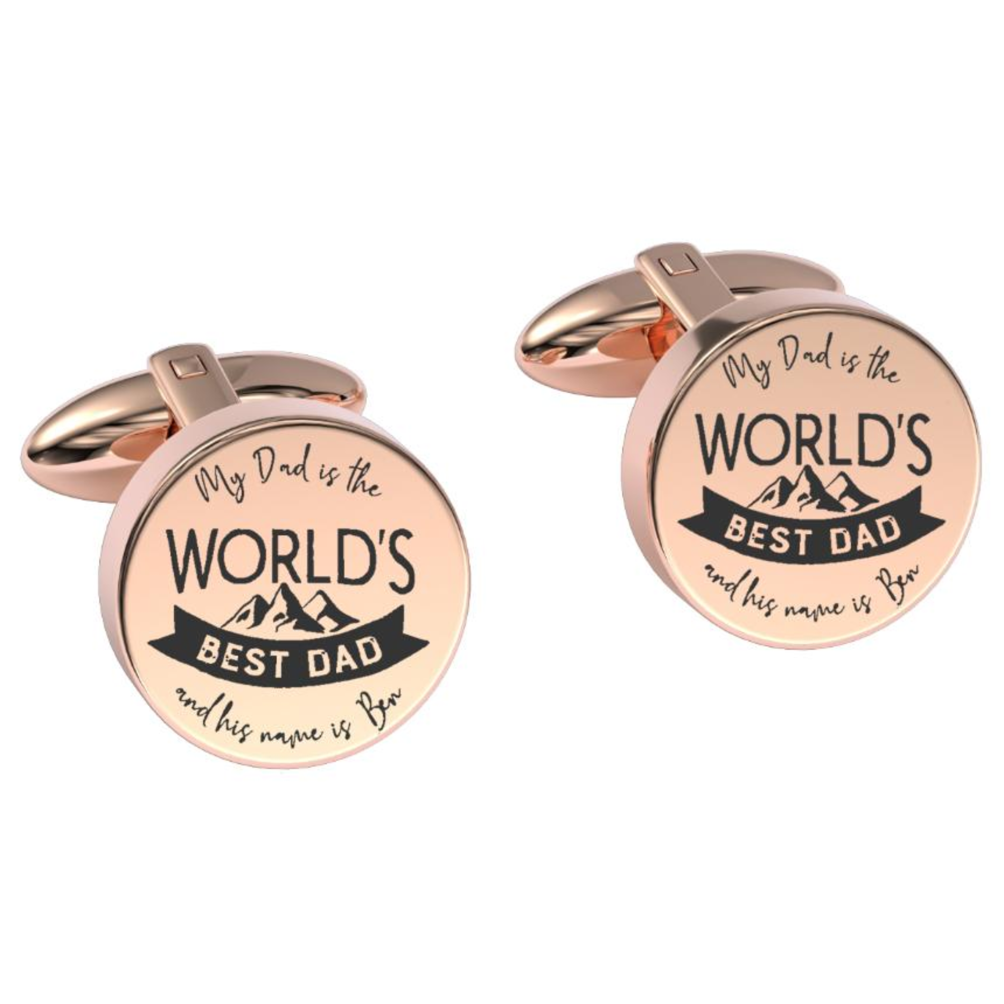 World Best Dad Engraved Cufflinks