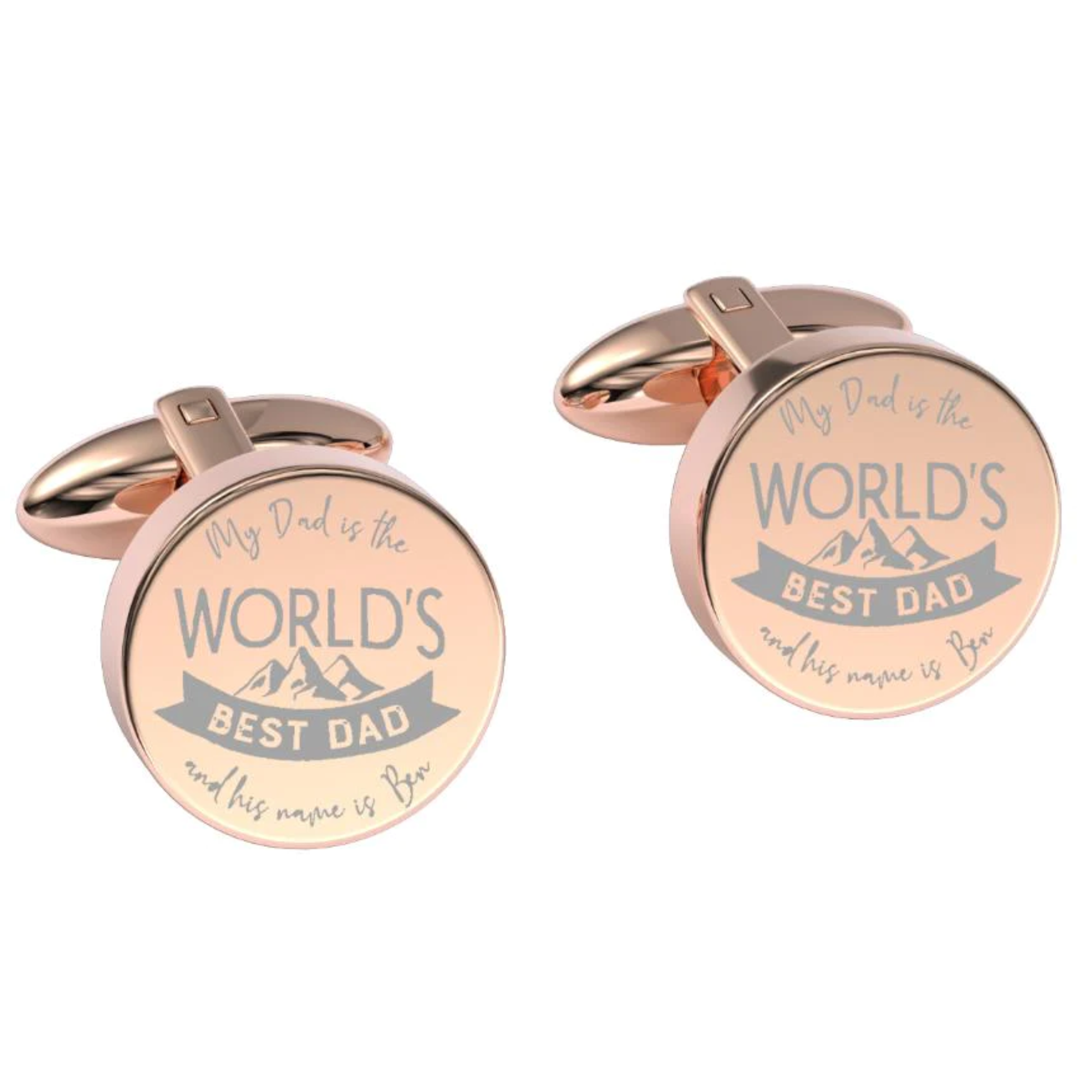 World Best Dad Engraved Cufflinks
