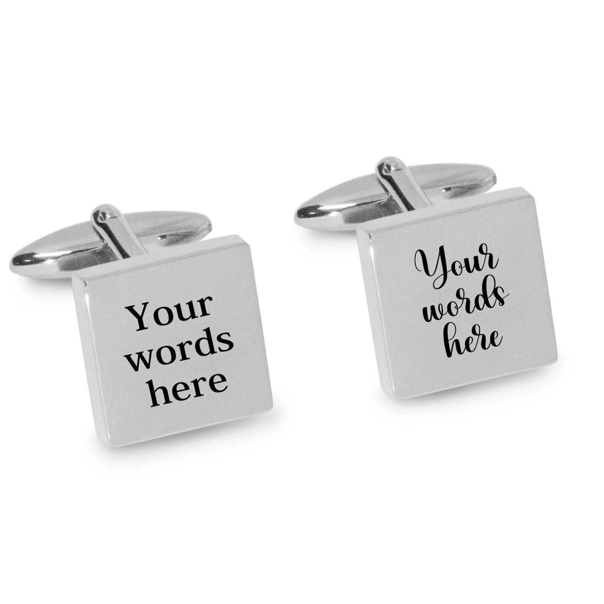 Engraved Words Custom Cufflinks