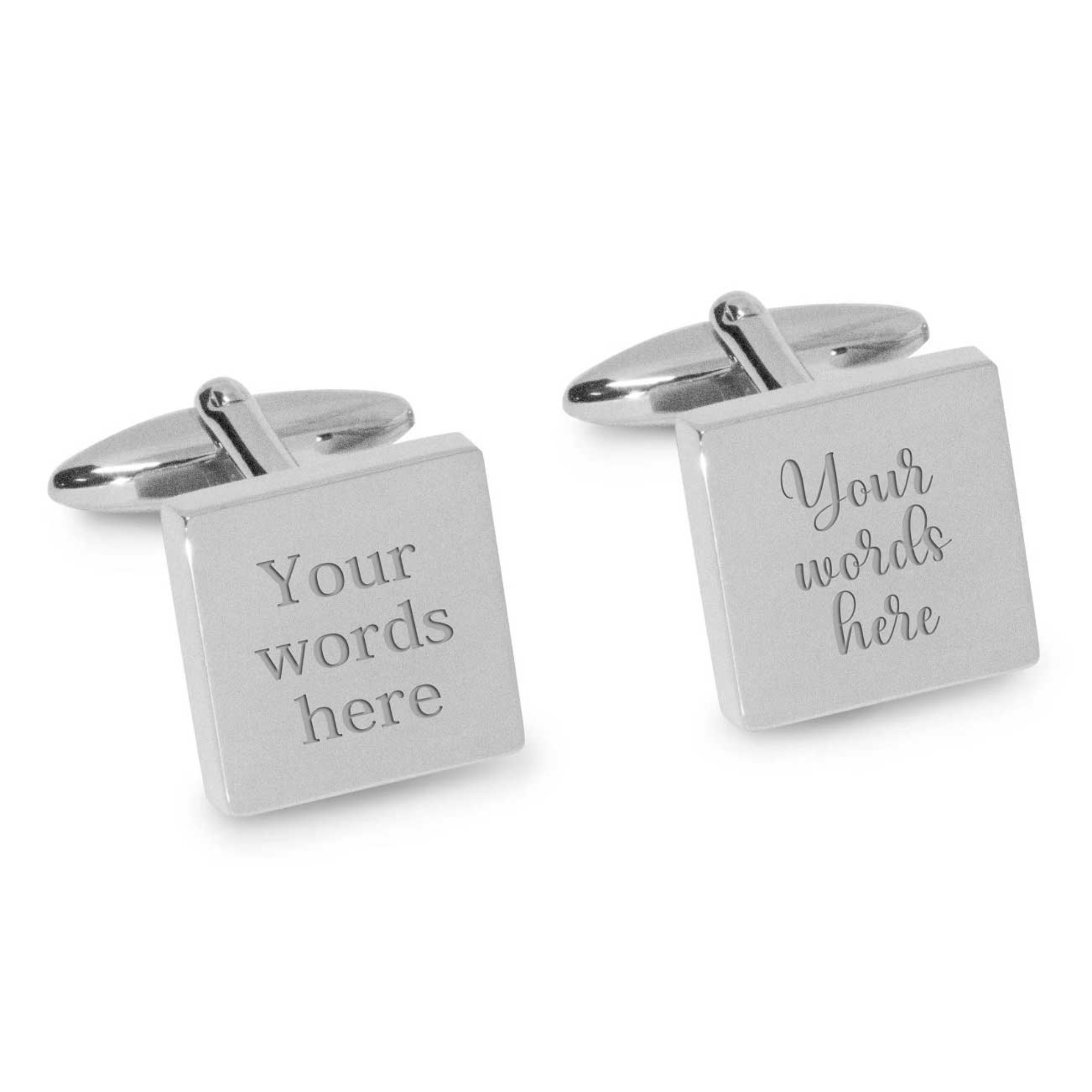 Engraved Words Custom Cufflinks
