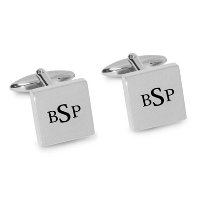 Engraved Monogram Initials Cufflinks