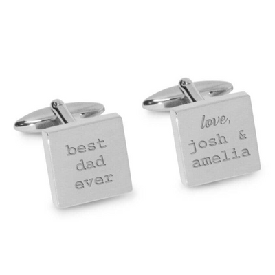 Best Dad Ever with Love Engraved Cufflinks