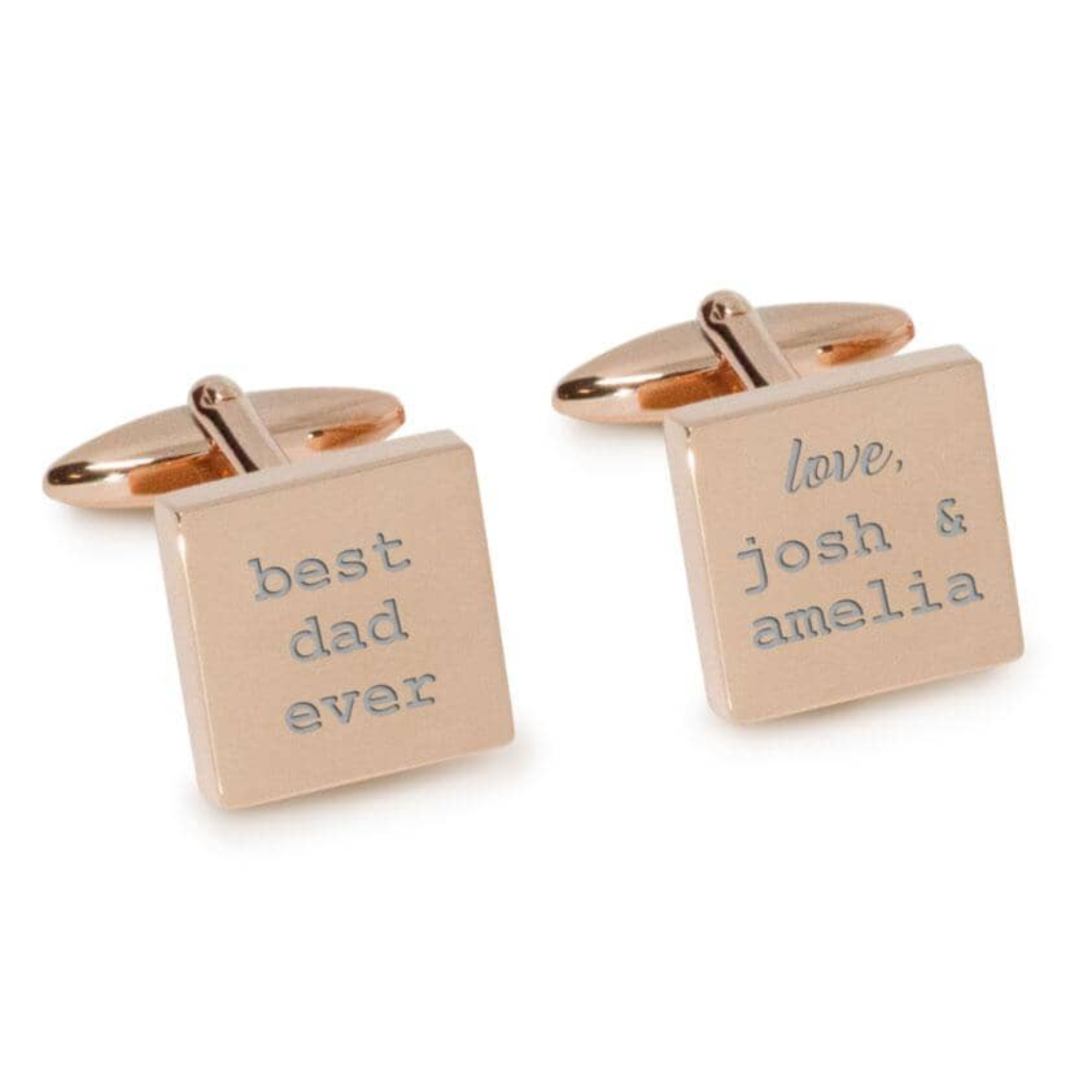 Best Dad Ever with Love Engraved Cufflinks