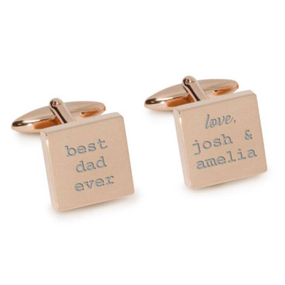 Best Dad Ever with Love Engraved Cufflinks