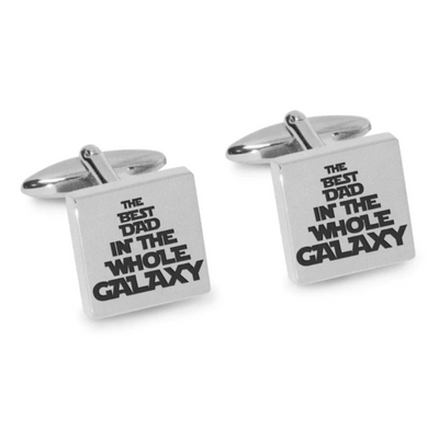 Best Dad in the Galaxy Engraved Cufflinks