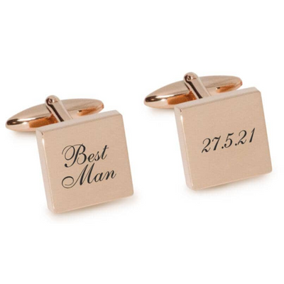 Best Man Wedding Date Engraved Cufflinks