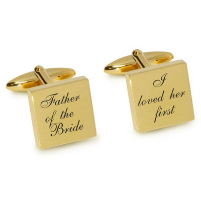 Father of the Bride Loved Her First Engraved Wedding Cufflinks