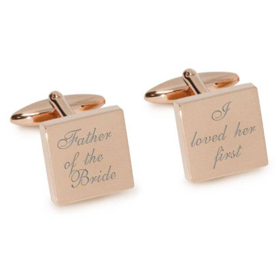 Father of the Bride Loved Her First Engraved Wedding Cufflinks