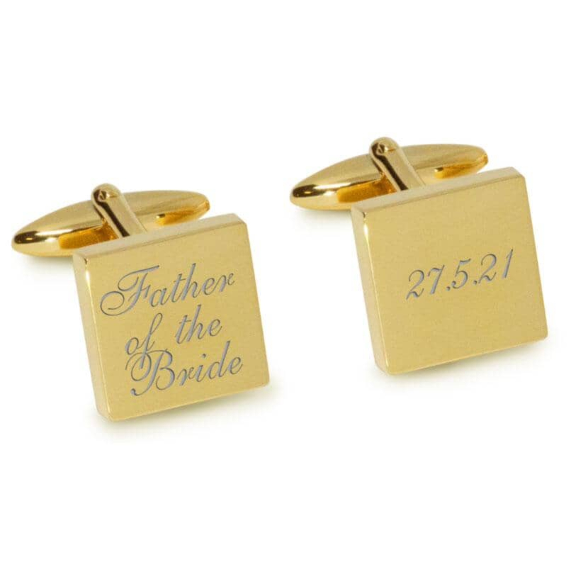 Father of the Bride Wedding Date Engraved Cufflinks