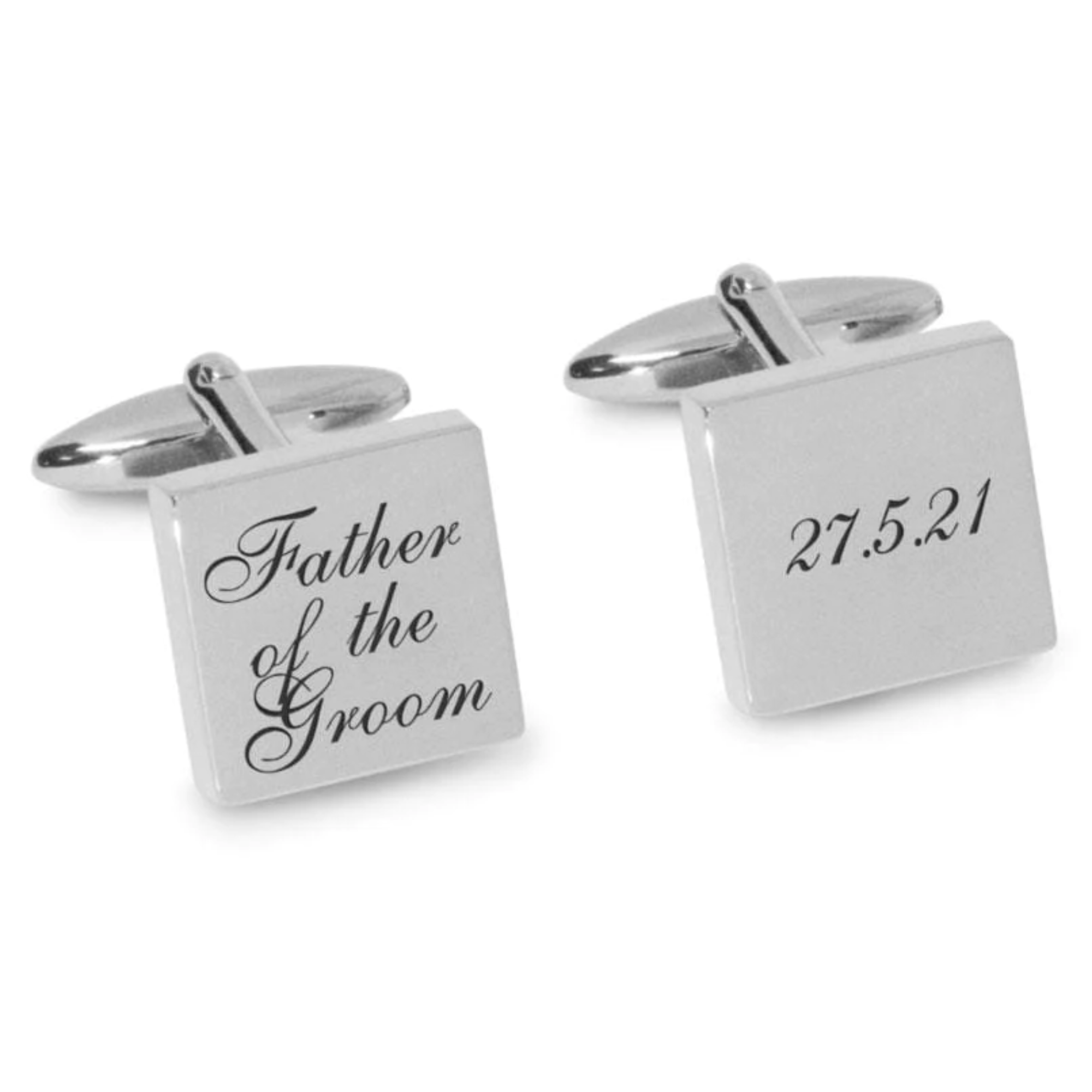 Father of the Groom Wedding Date Engraved Cufflinks