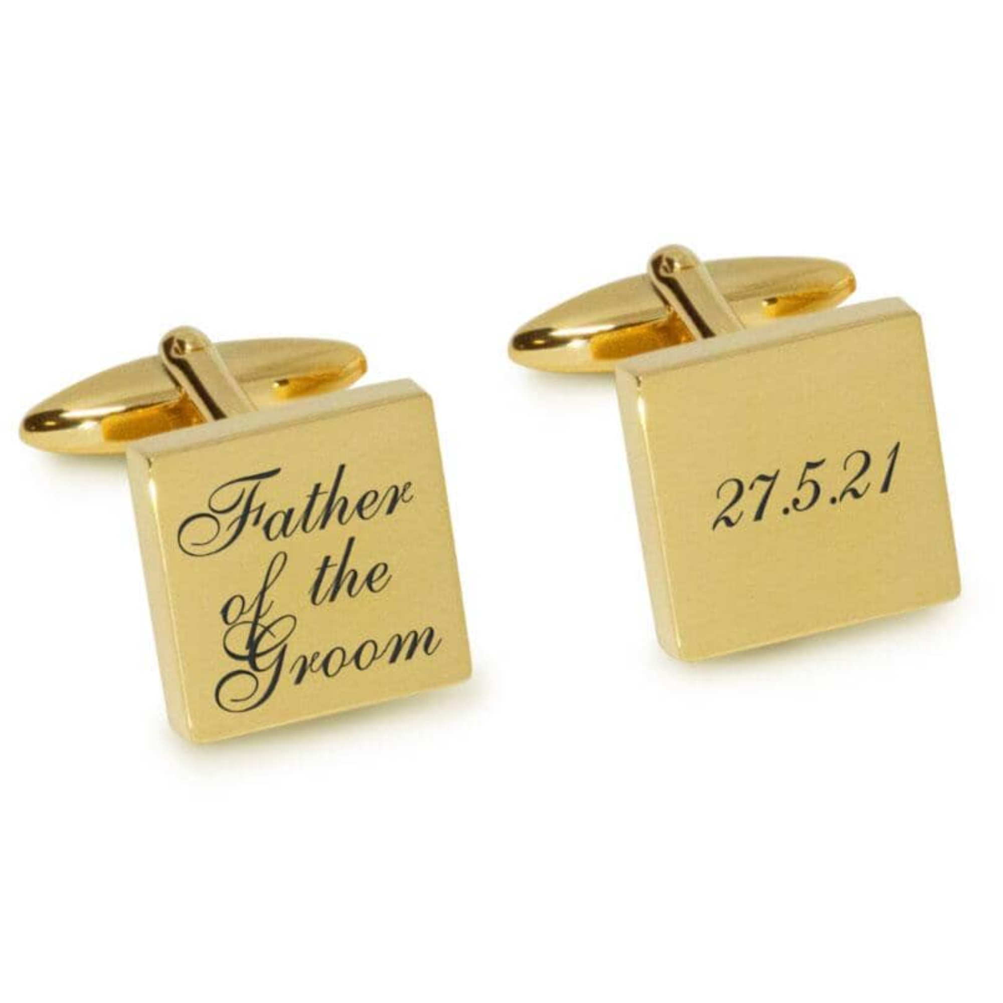 Father of the Groom Wedding Date Engraved Cufflinks