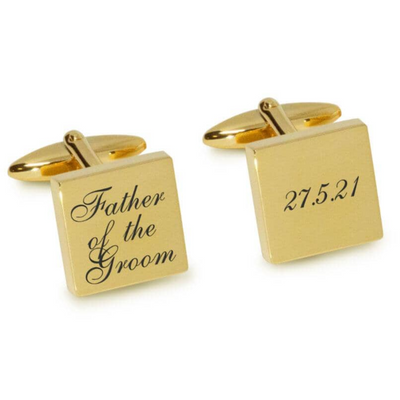 Father of the Groom Wedding Date Engraved Cufflinks