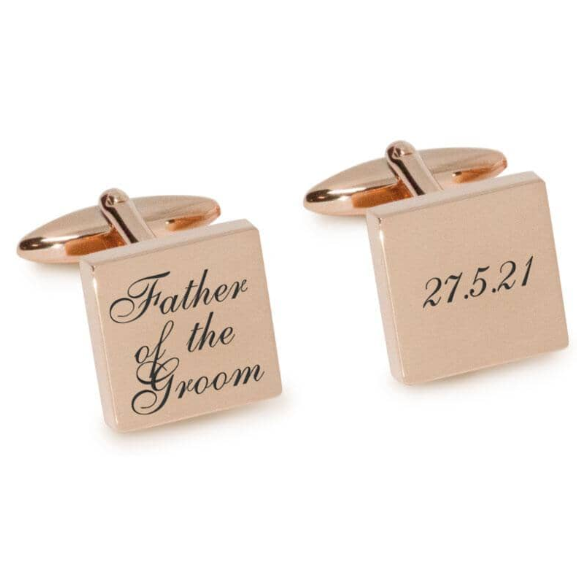 Father of the Groom Wedding Date Engraved Cufflinks