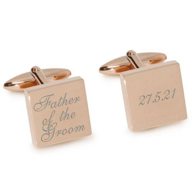 Father of the Groom Wedding Date Engraved Cufflinks