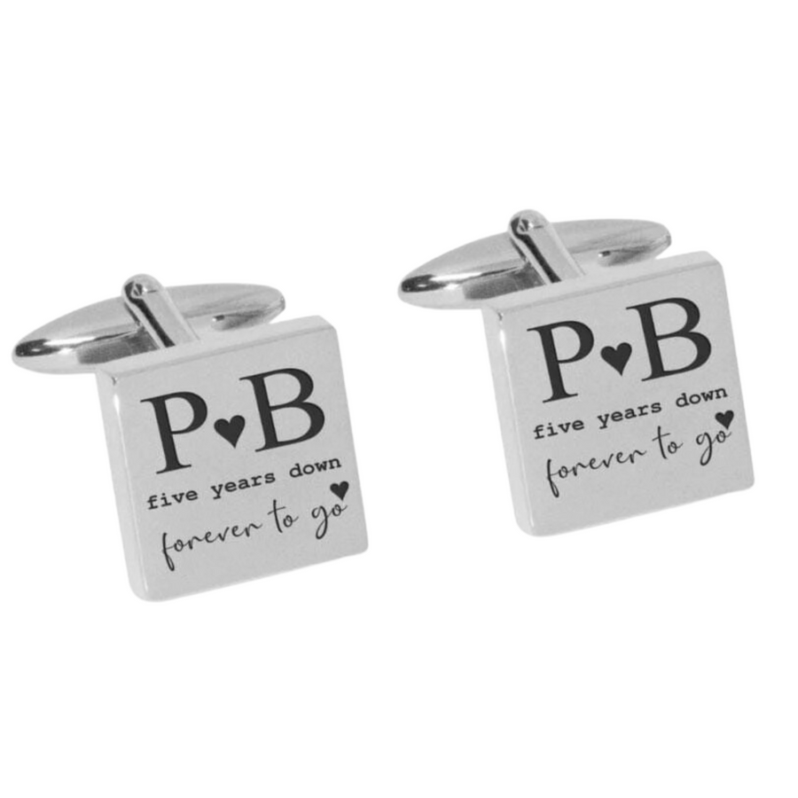 Five Years Down Forever to Go Engraved Cufflinks