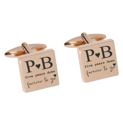 Five Years Down Forever to Go Engraved Cufflinks