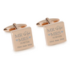 Mr Mrs Last Name Love Heart with Date Engraved Wedding Cufflinks