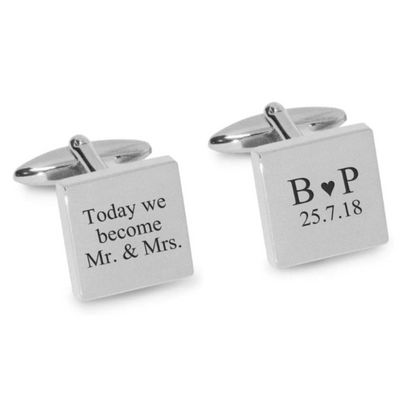 Today We Become Initials Date Engraved Cufflinks