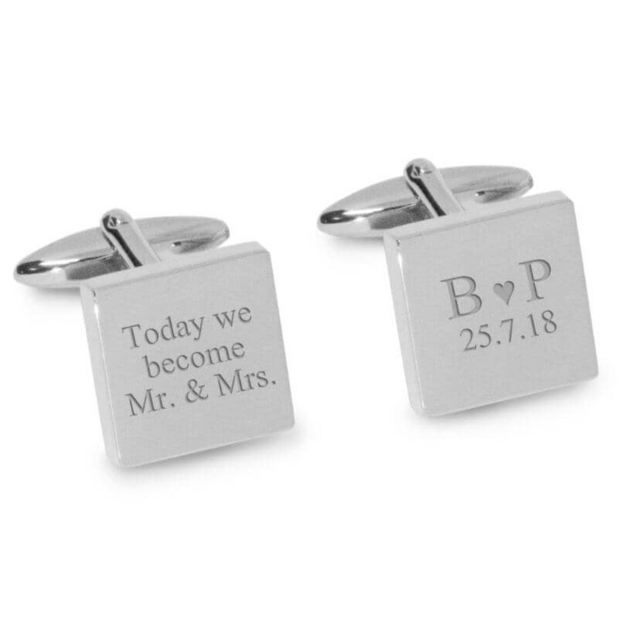 Today We Become Initials Date Engraved Cufflinks