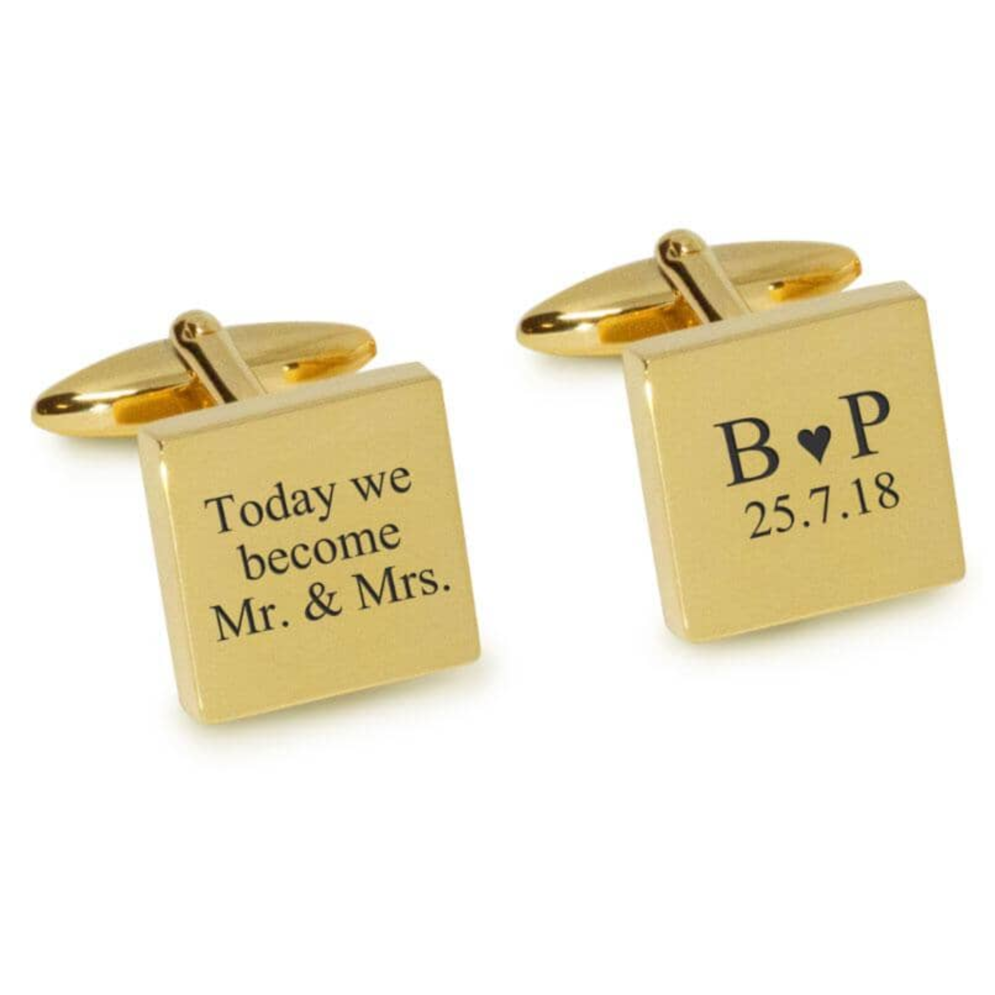 Today We Become Initials Date Engraved Cufflinks