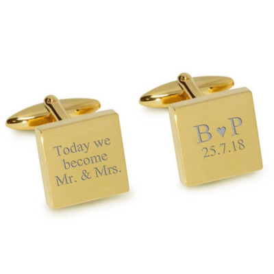 Today We Become Initials Date Engraved Cufflinks