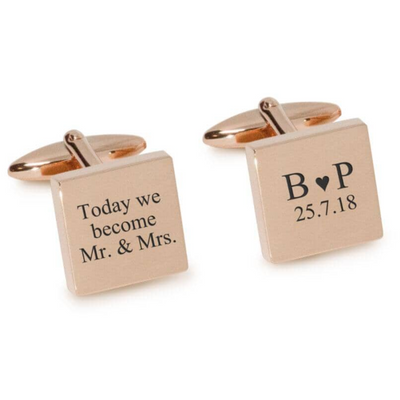 Today We Become Initials Date Engraved Cufflinks