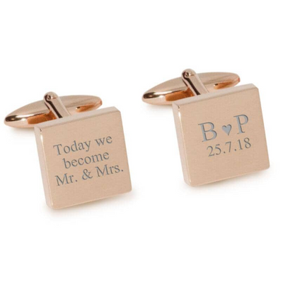 Today We Become Initials Date Engraved Cufflinks