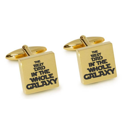 Best Dad in the Galaxy Engraved Cufflinks