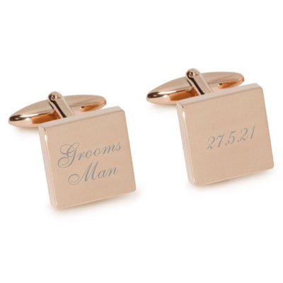 Grooms Man Wedding Date Engraved Cufflinks