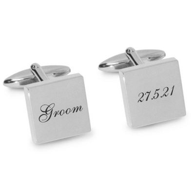 Groom Wedding Date Engraved Cufflinks