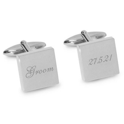 Groom Wedding Date Engraved Cufflinks