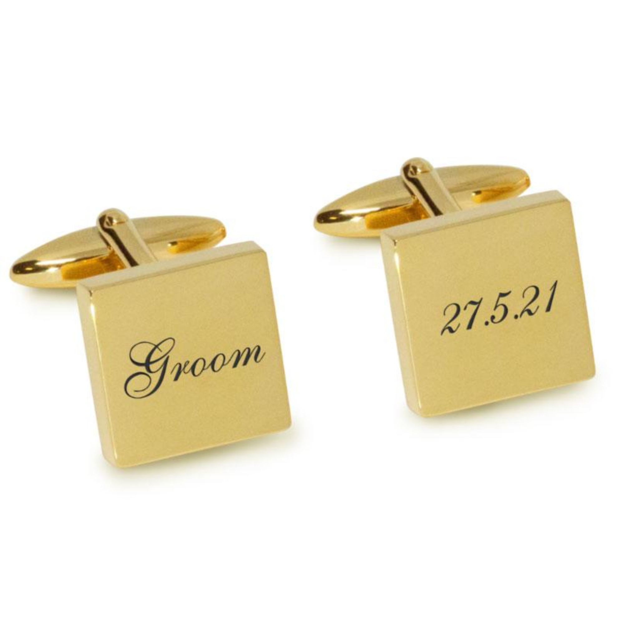 Groom Wedding Date Engraved Cufflinks