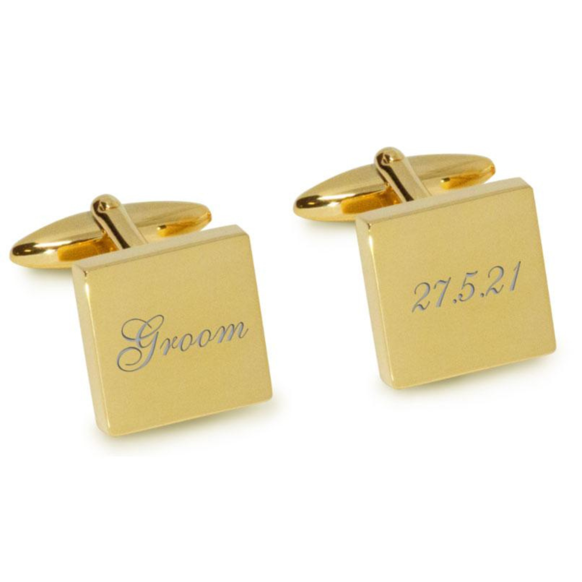 Groom Wedding Date Engraved Cufflinks