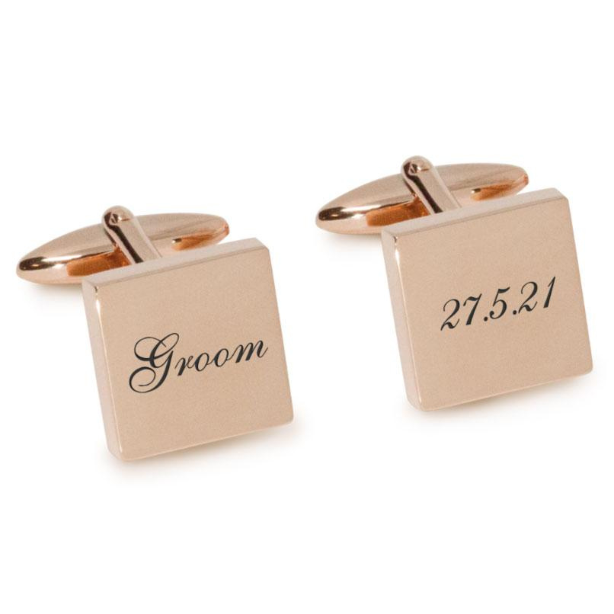 Groom Wedding Date Engraved Cufflinks