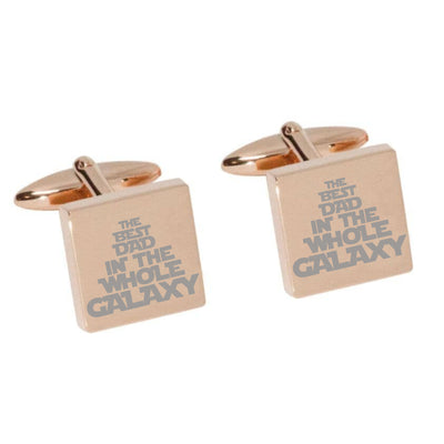 Best Dad in the Galaxy Engraved Cufflinks