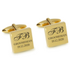 Initials with Wedding Role + Date Engraved Cufflinks