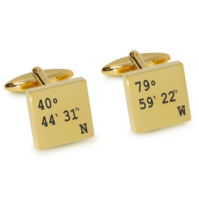Latitude and Longitude Coordinates Engraved Cufflinks