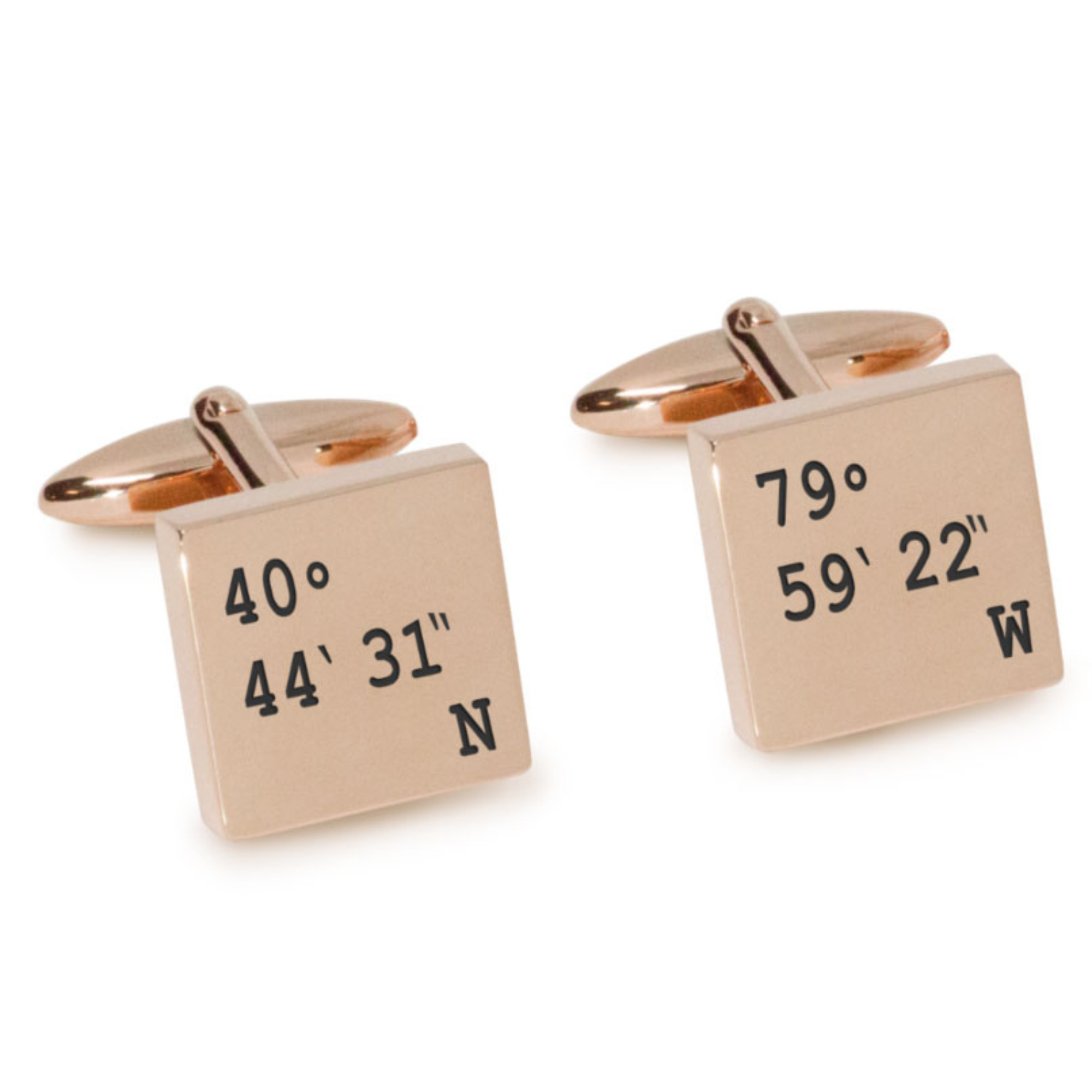 Latitude and Longitude Coordinates Engraved Cufflinks