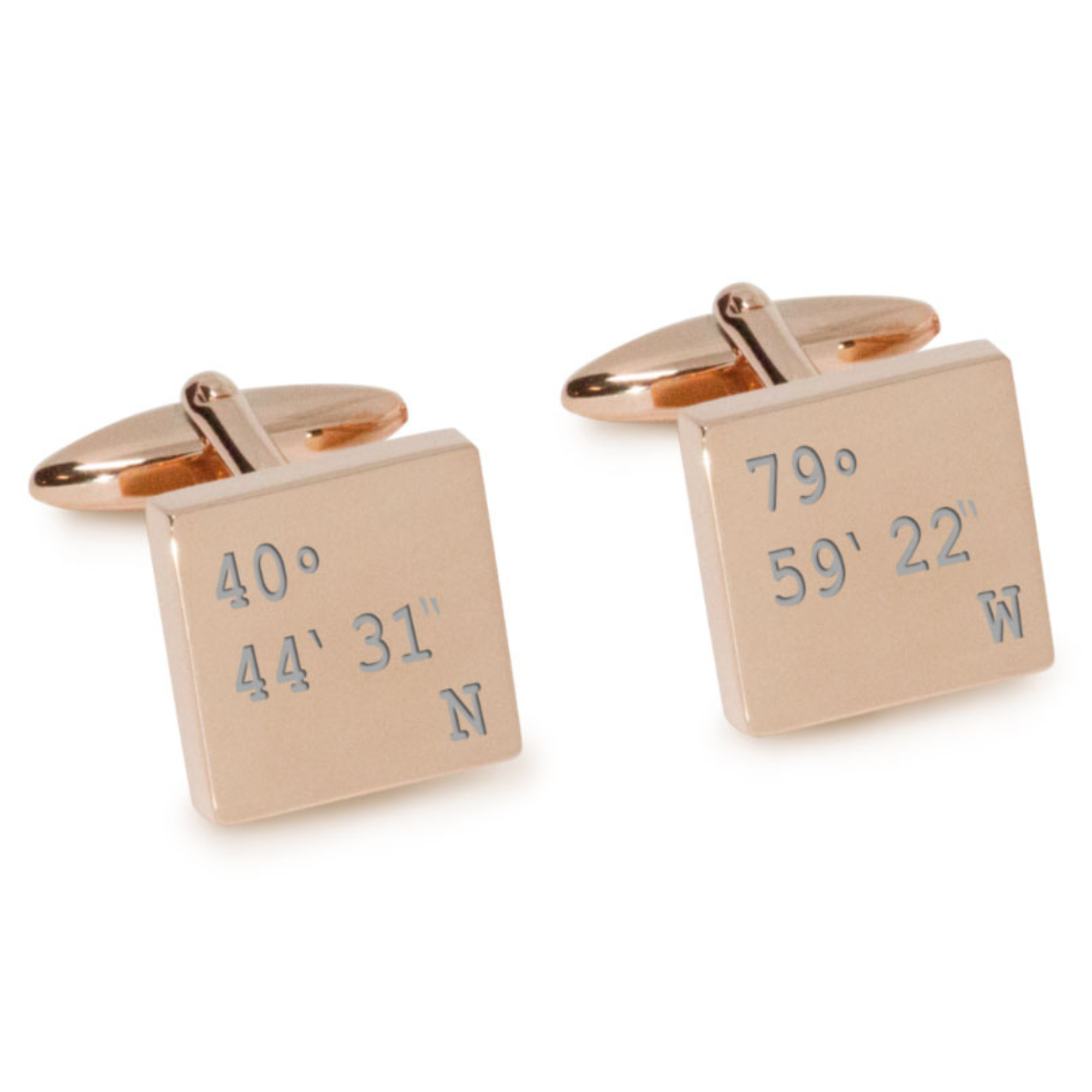 Latitude and Longitude Coordinates Engraved Cufflinks