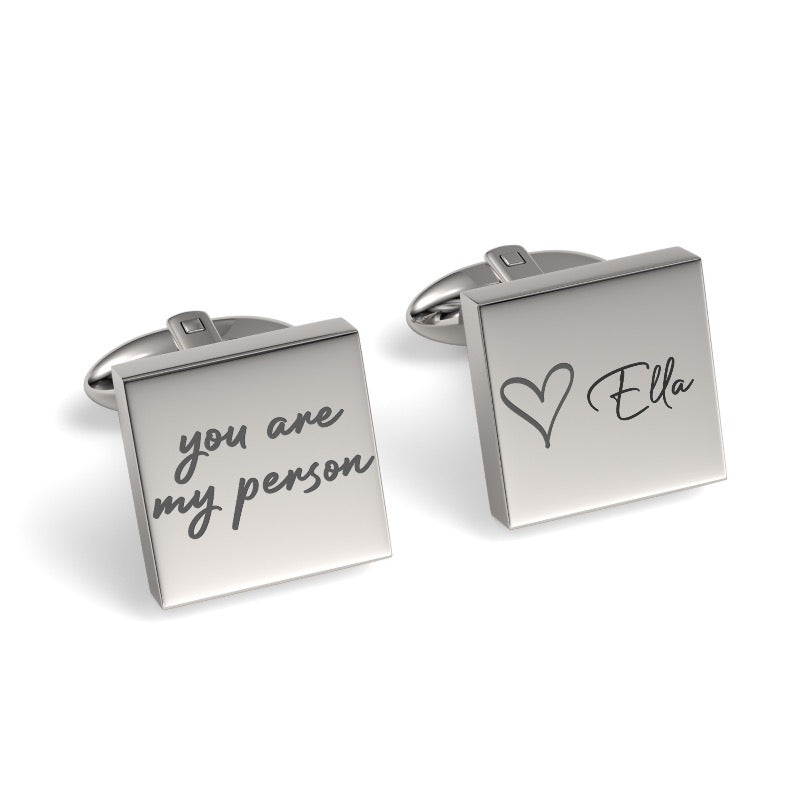 You Are My Person Engraved Cufflinks