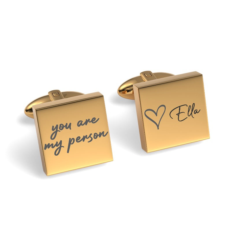 You Are My Person Engraved Cufflinks