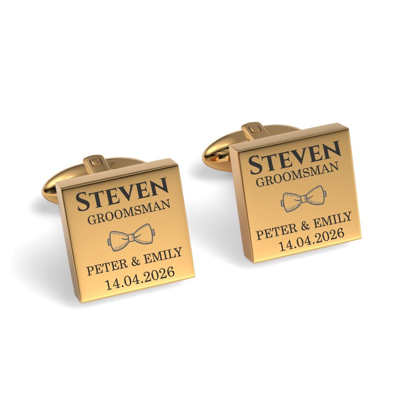The Jones Engraved Wedding Cufflinks