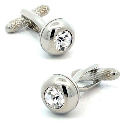 Solitaire Crystal Cufflinks with a Swarovski Crystal
