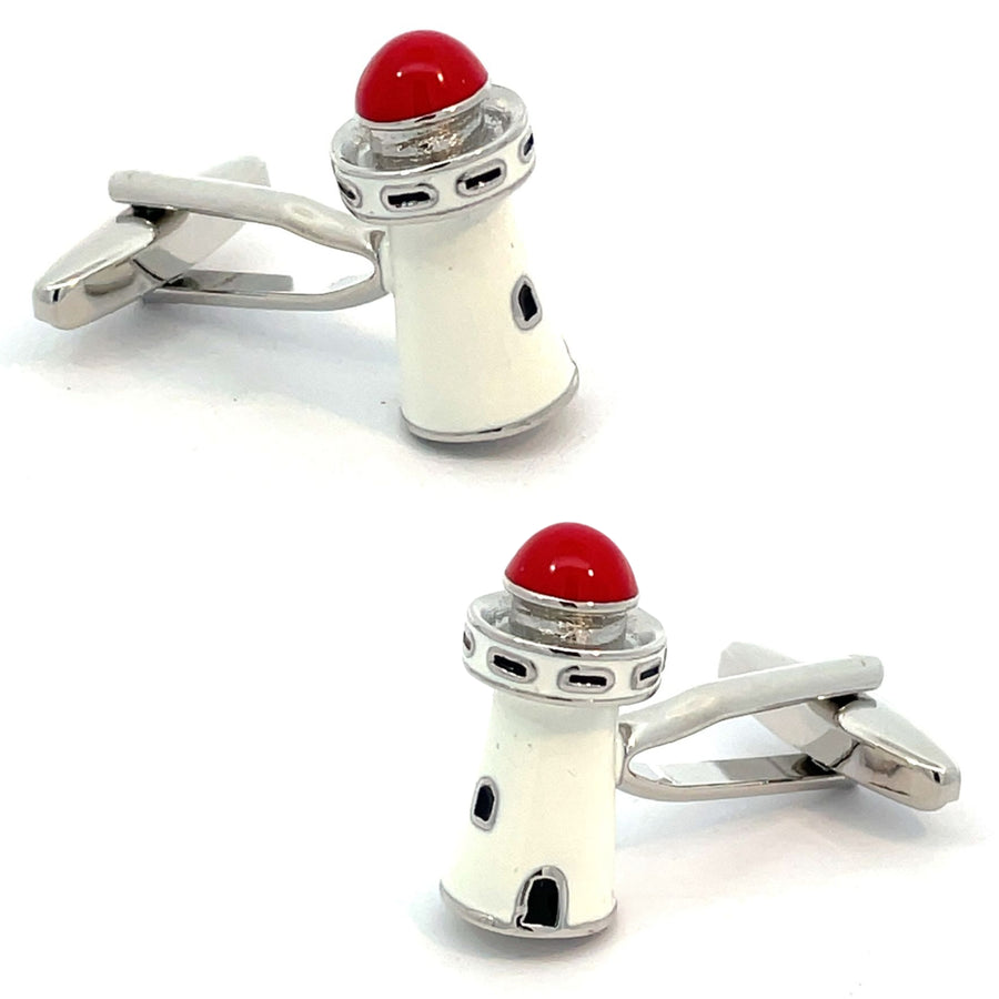 Red Domed Lighthouse Cufflinks