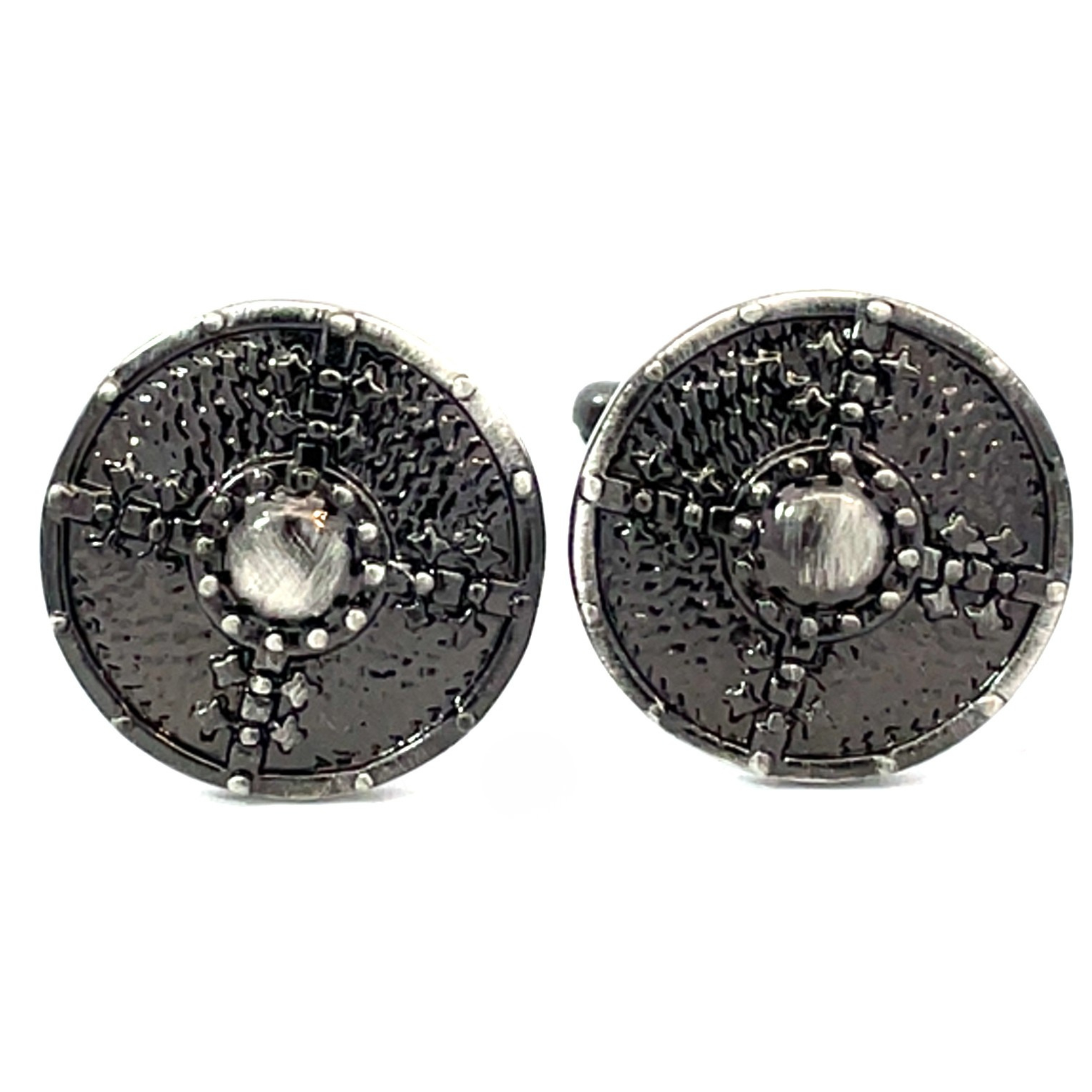 Antique Finish Viking Shield Cufflinks