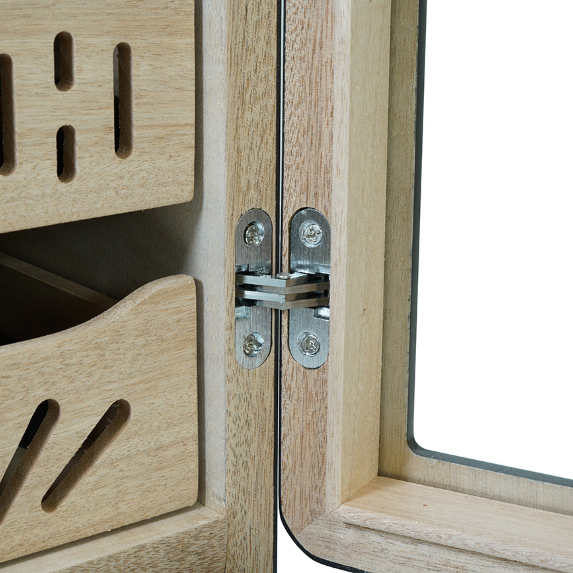 200 CT Black Wooden with Glass Top Cabinet for Cigars