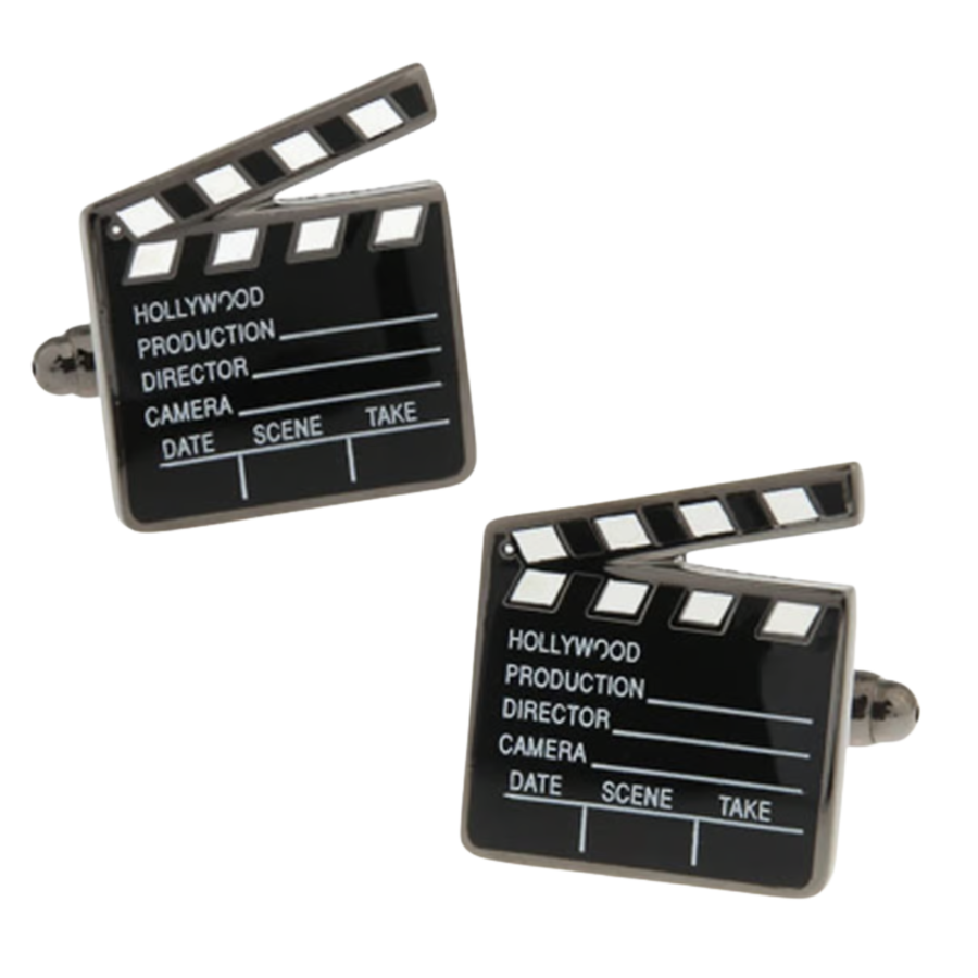 Hollywood Clapper Board Movie Gunmetal Cufflinks