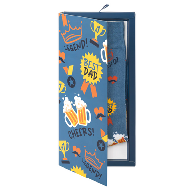 Mens Best Dad Bamboo Sock Card