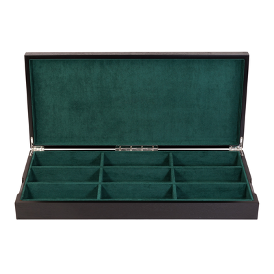 9 Pairs Wooden Sunglass Box in Black/Green