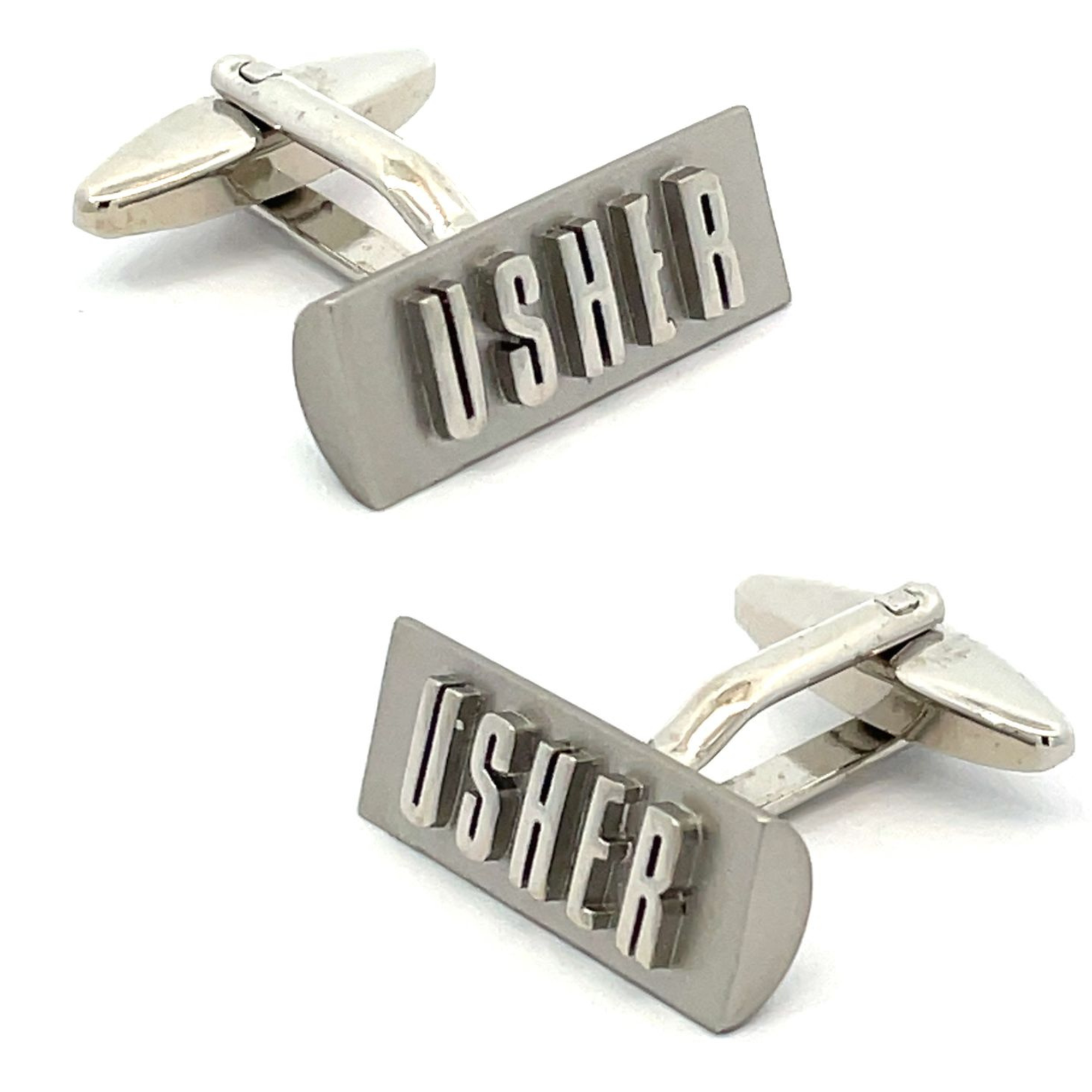 Silver Usher Wedding Cufflinks
